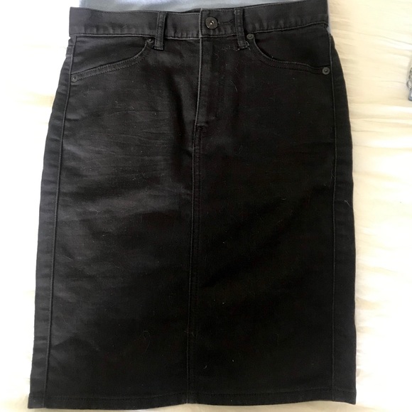 Black Denim High Waist Skirt - Picture 3 of 4